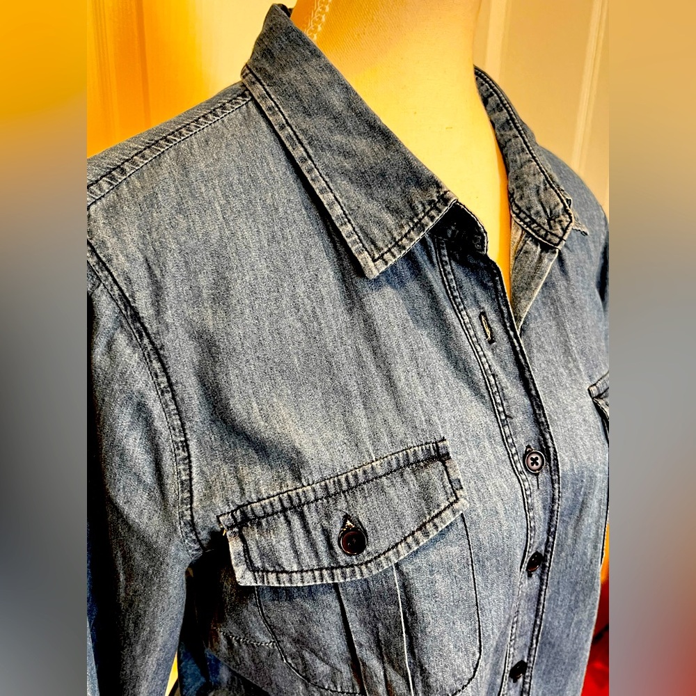 100% cotton denim shirt, size medium